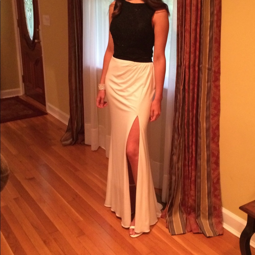 Black and white two piece Gigi prom dress